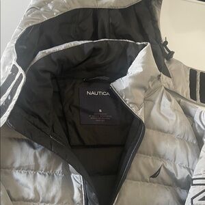 Nautica Metallic Gray Hooded Jacket